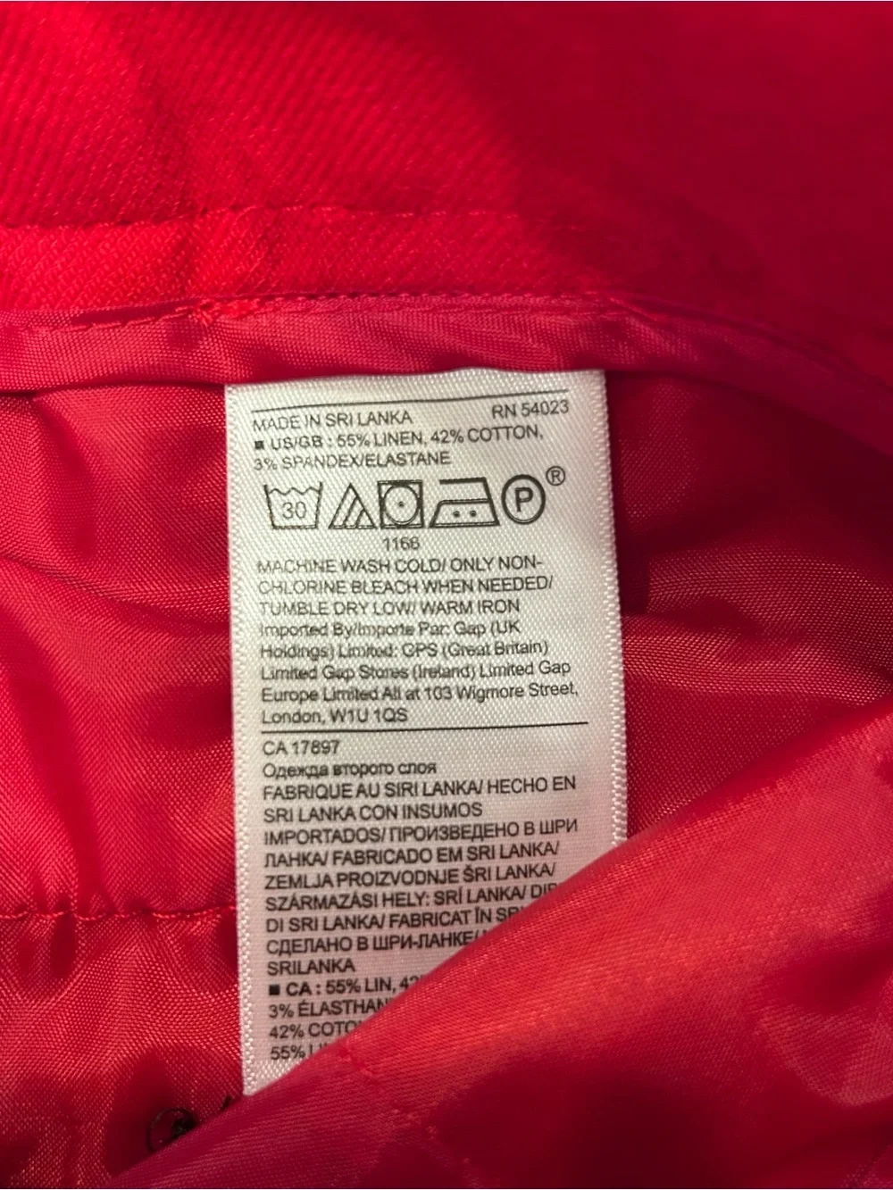 Banana Republic Women’s Avery Fit Red Size 4 Linen Blend Dress Pants Pockets